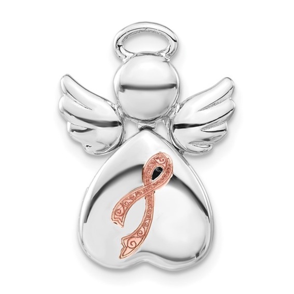 Jewelry - Awareness Angel Heart Chain Slide Locket Sterling Silver